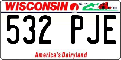 WI license plate 532PJE