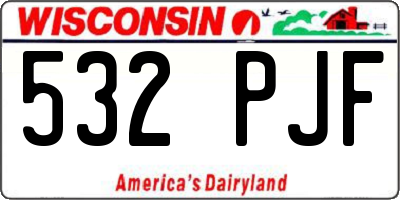 WI license plate 532PJF