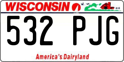 WI license plate 532PJG