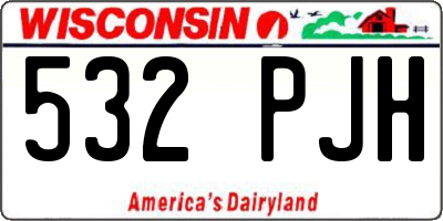 WI license plate 532PJH