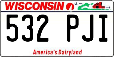 WI license plate 532PJI