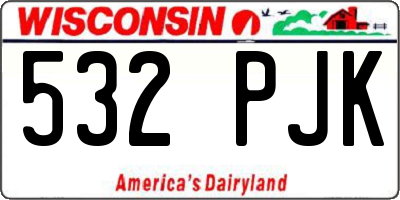 WI license plate 532PJK