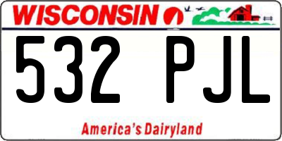 WI license plate 532PJL