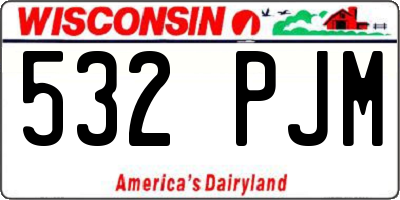 WI license plate 532PJM