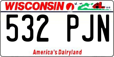 WI license plate 532PJN