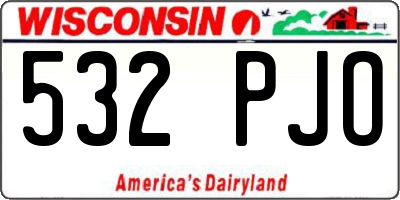 WI license plate 532PJO