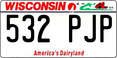 WI license plate 532PJP