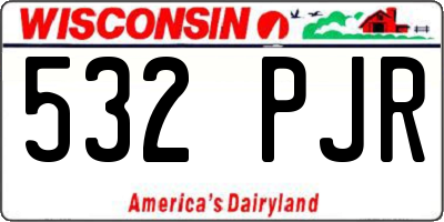 WI license plate 532PJR
