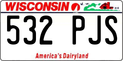 WI license plate 532PJS
