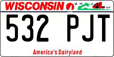 WI license plate 532PJT
