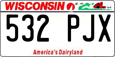 WI license plate 532PJX