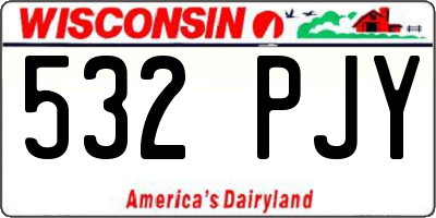 WI license plate 532PJY