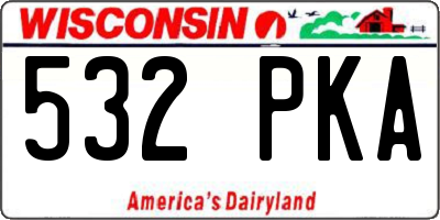WI license plate 532PKA