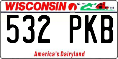WI license plate 532PKB