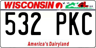 WI license plate 532PKC
