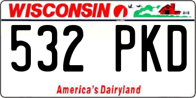 WI license plate 532PKD