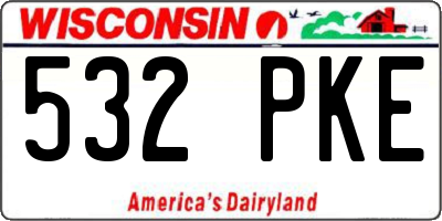 WI license plate 532PKE