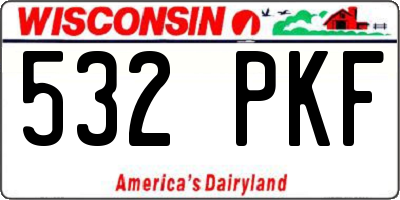 WI license plate 532PKF