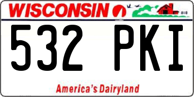 WI license plate 532PKI