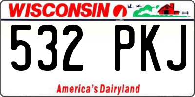 WI license plate 532PKJ