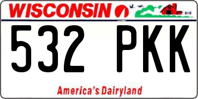 WI license plate 532PKK