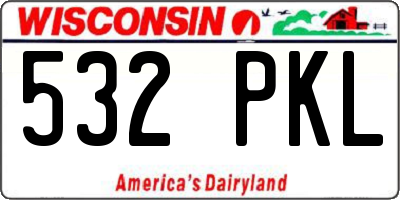 WI license plate 532PKL