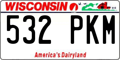 WI license plate 532PKM