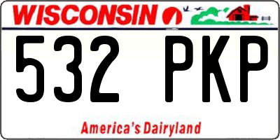 WI license plate 532PKP