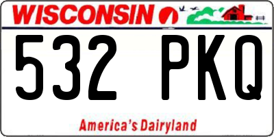 WI license plate 532PKQ
