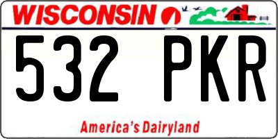 WI license plate 532PKR