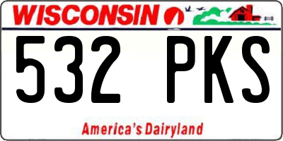 WI license plate 532PKS