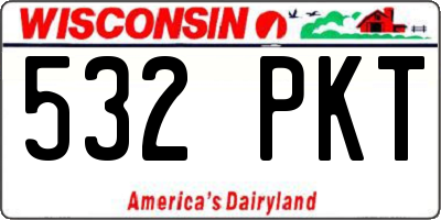 WI license plate 532PKT