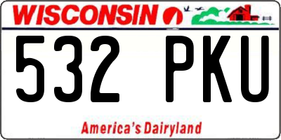 WI license plate 532PKU