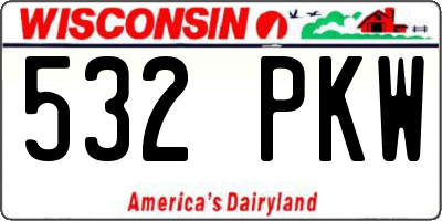 WI license plate 532PKW