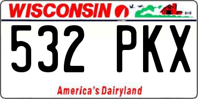 WI license plate 532PKX