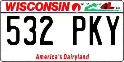 WI license plate 532PKY