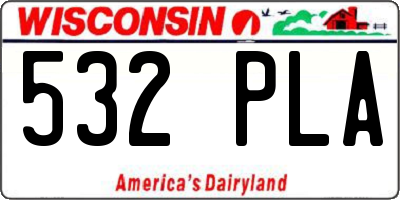 WI license plate 532PLA