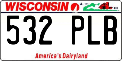 WI license plate 532PLB