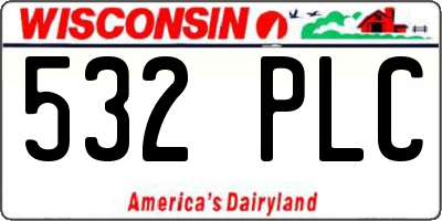 WI license plate 532PLC