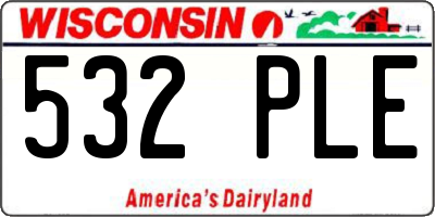WI license plate 532PLE