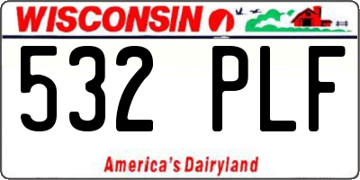 WI license plate 532PLF