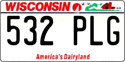 WI license plate 532PLG