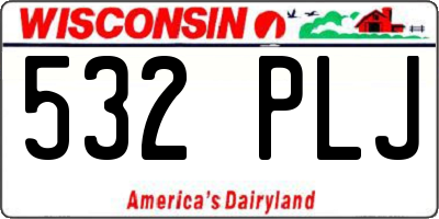 WI license plate 532PLJ