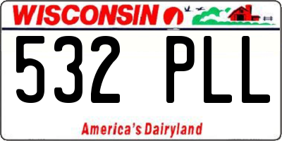 WI license plate 532PLL