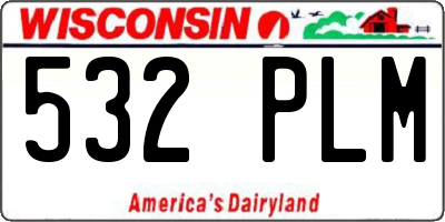 WI license plate 532PLM