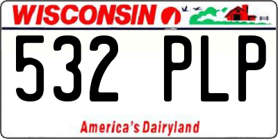 WI license plate 532PLP