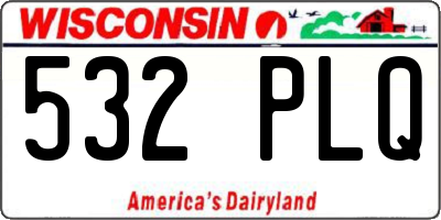 WI license plate 532PLQ