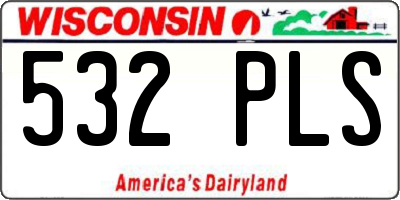 WI license plate 532PLS