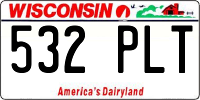 WI license plate 532PLT