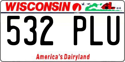 WI license plate 532PLU